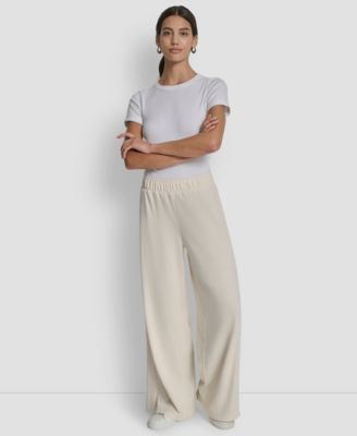 Women's Mid-Rise Sequin Detail Wide Leg Pants