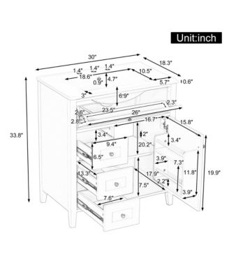 Bathroom Vanity with Sink 3 Drawers and Adjustable Shelf Freestanding Storage