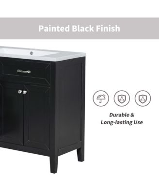 36" Bathroom Vanity with Sink Combo, Cabinet with Drawers, Solid Frame and MDF Board