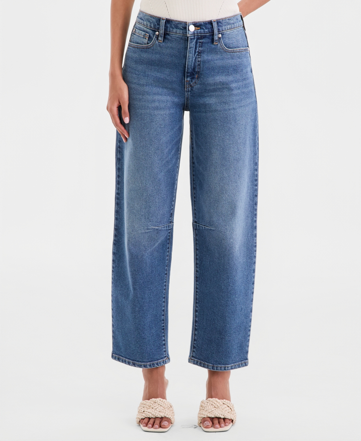 I.n.c. International Concepts Women's High-Rise Barrel-Leg Jeans, Macy's Exclusive