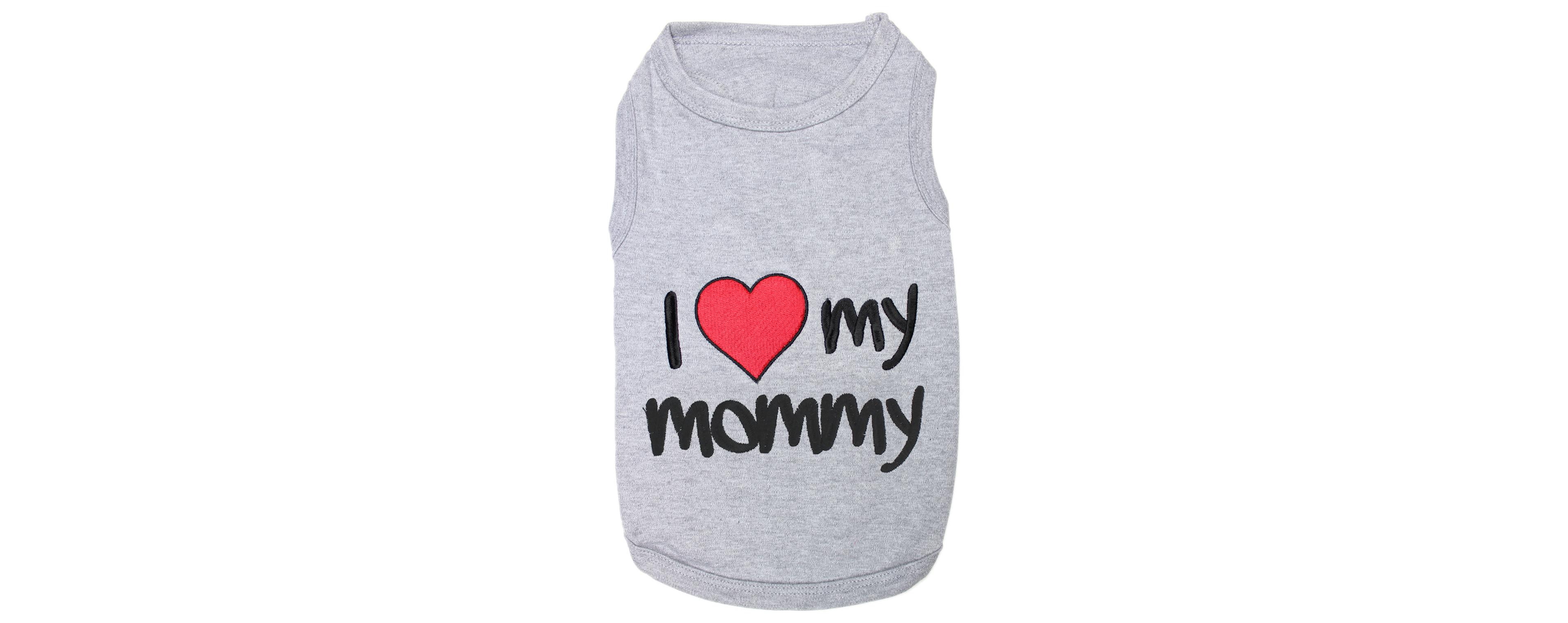 Parisian Pet I Love Mommy Dog T-shirt Gray