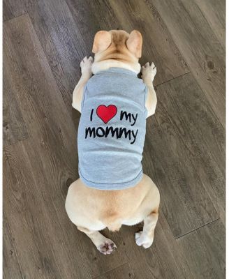 I Love Mommy Dog  T-shirt  Gray