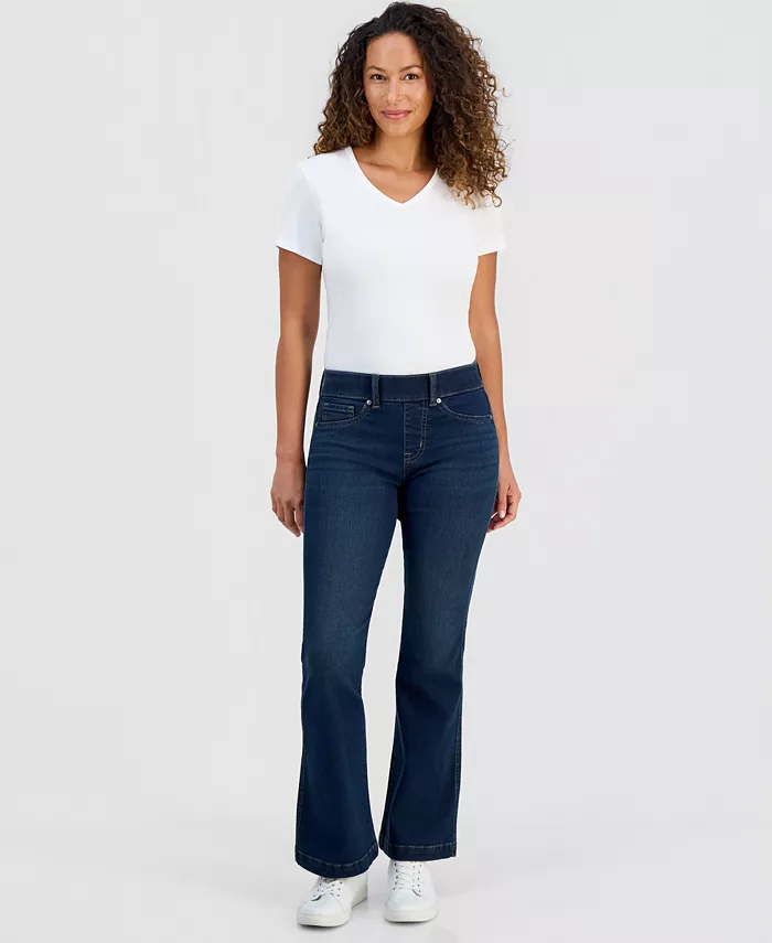 Petite Pull-On Shaping High-Rise Bootcut Jeans - thumbnail 7