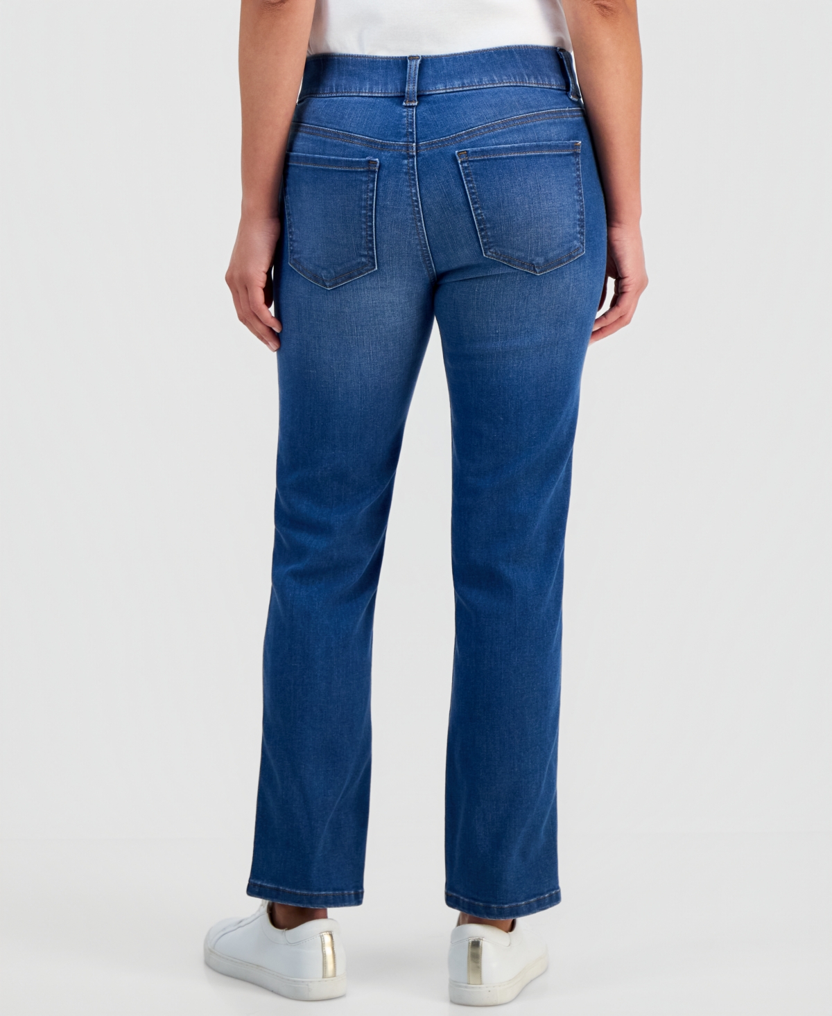 Style & Co Petite High-Rise Pull-On Straight-Leg Jeans, Macy's Exclusive