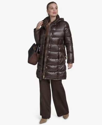 Women's Stand Collar Belted Puffer Coat