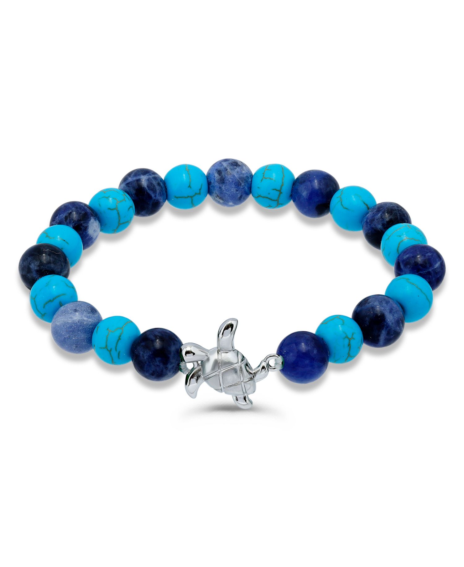 Серебристый Howlite Chrysocolla Sodalite