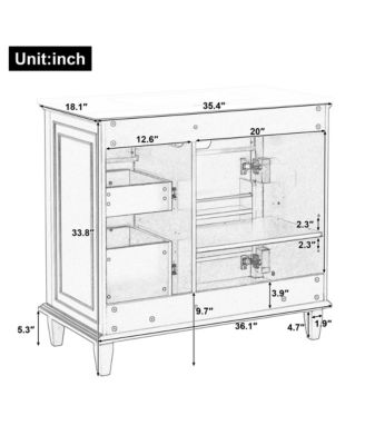 Freestanding Bathroom Vanity with Ceramic Sink Flip Drawers and Adjustable Shelf
