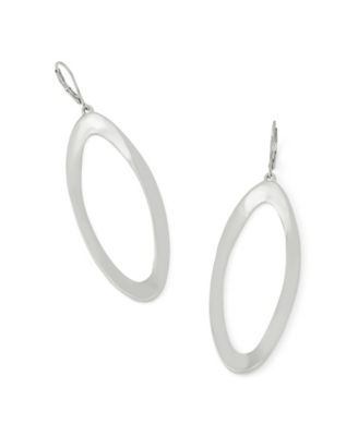 Silver Oval Link Drop Earrings