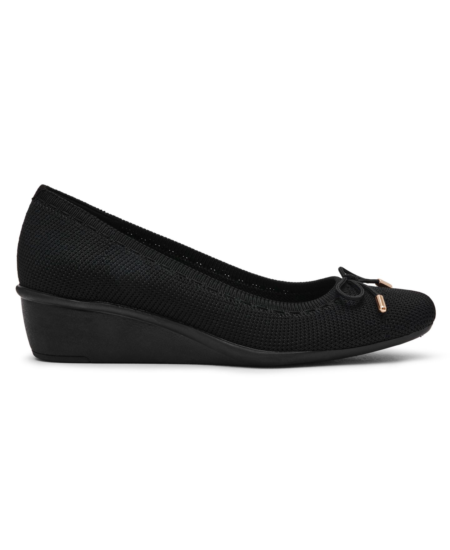 Женские туфли Anne Klein Wesson Cap Toe Wedge Pumps, цвет: Чёрный — фото 2