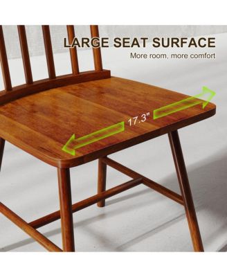 Dining Chairs Set of 4, Farmhouse Rubber Wood Kitchen Chairs,