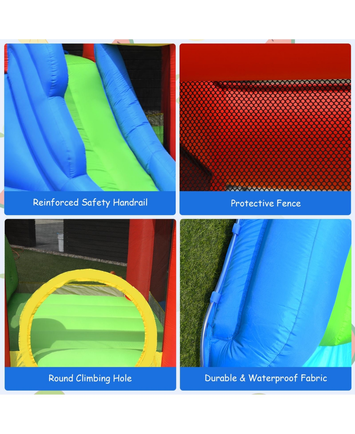 Skonyon Inflatable Bounce House Splash Pool with Water Climb Slide Blower included