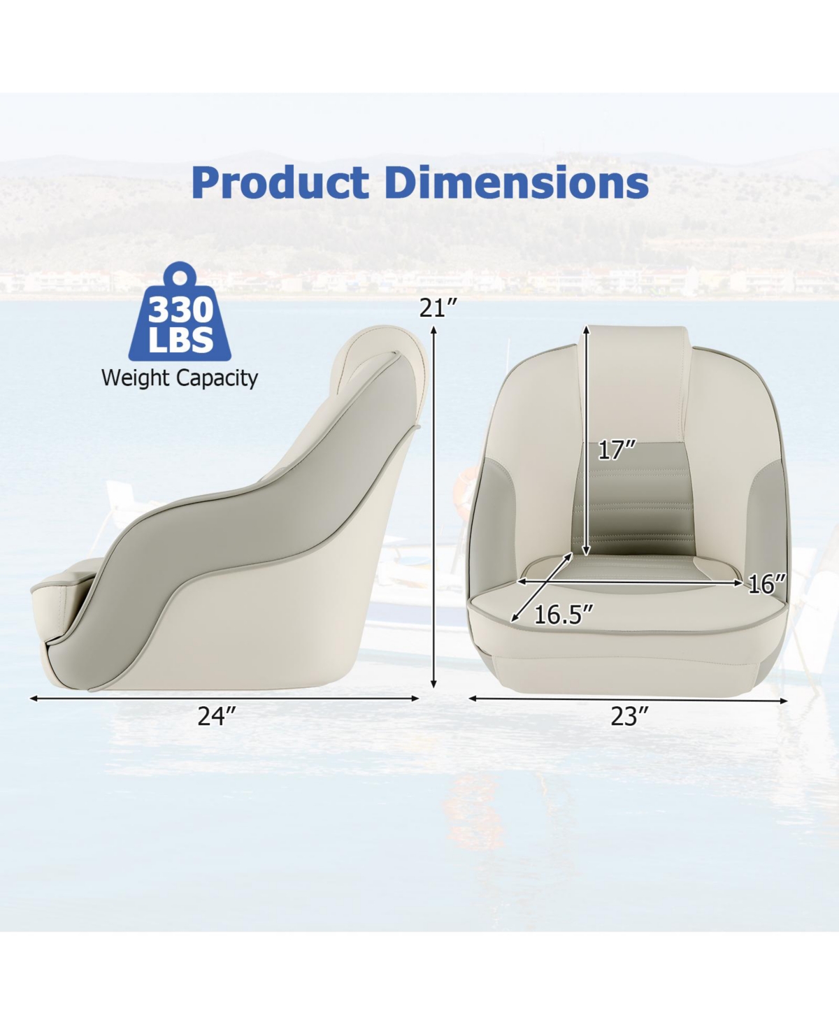 Captain Bucket Seat with Waterproof Pvc Leather for Boat Sightseeing