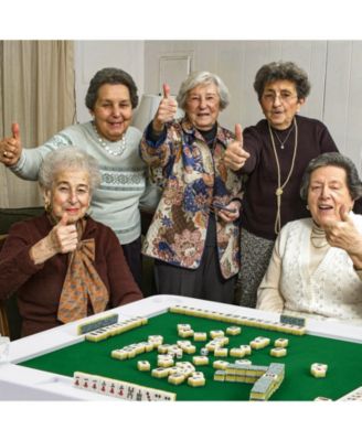 - 4-Player Mahjong Game Table with Iron Frame