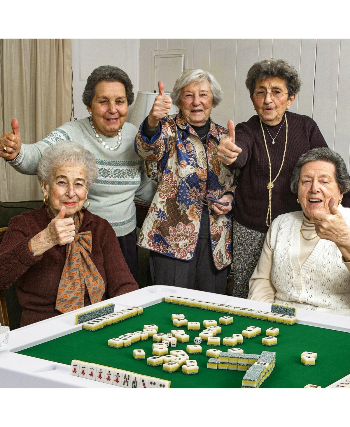 Sugift - 4-Player Mahjong Game Table with Iron Frame