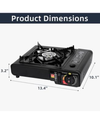 Dual Fuel Camping Stove – 7800 BTU Portable Butane & Propane Compatible Stove with Adapter Hose & Carrying Case