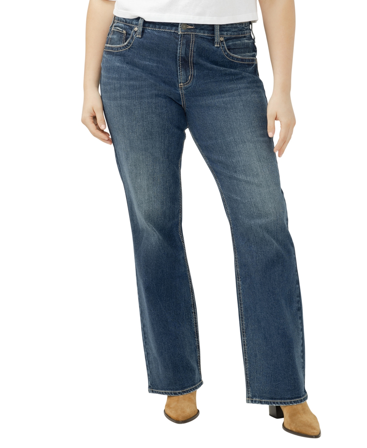 Silver Jeans Co. Plus Size Avery High Rise Curvy Fit Bootcut Jeans In Blue