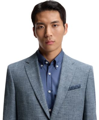 Men's Patterned Stretch-Cotton Blend Regular-Fit Blazer