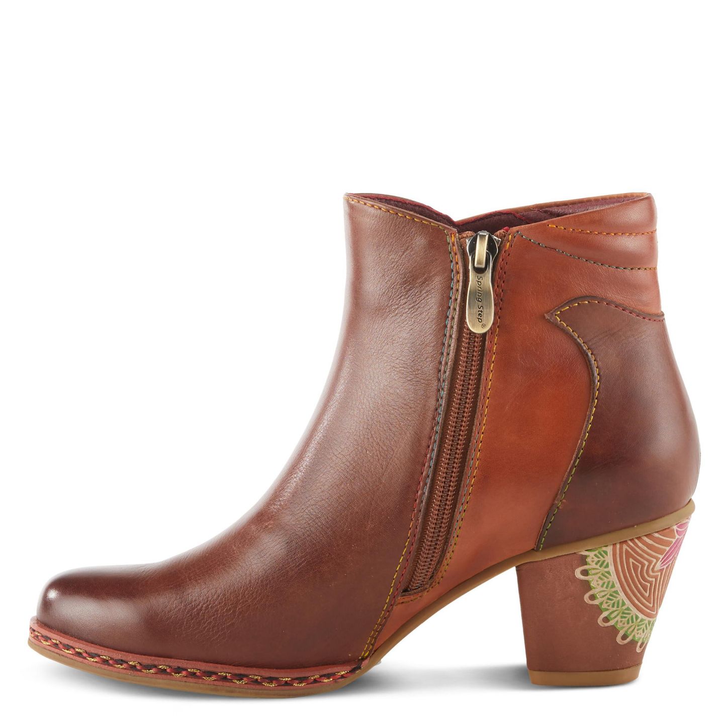 Женские ботинки L'Artiste Zamihi Western Boot -Leather Burnished Polished Design - Padded Insole, Inside Zipper, Flexible Sole, цвет: Коричневый — фото 8