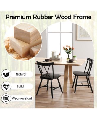 Dining Chairs Farmhouse Kitchen Chair with Rubber Wood Frame,