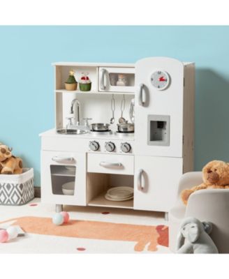 Vintage Play Kitchen Pretend Kids Cooking Playset Toys with Water Dispense