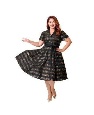 Plus Size 1950s Collared Shirt Dress