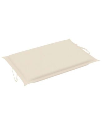 Sun Lounger Cream Solid Acacia Wood Adult Foldable