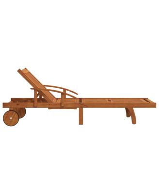2-Pc. Solid Acacia Wood Sun Lounger Set