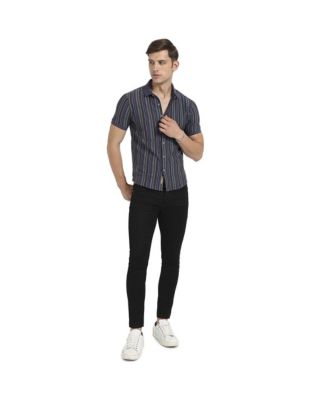 Men's Multicolour Contrast Knitted Shirt