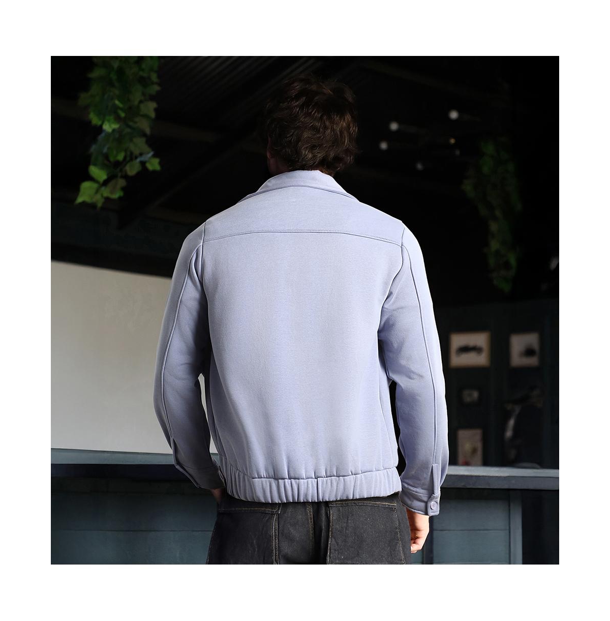 Campus Sutra Men's Misty Blue Zip-Front Knit Jacket