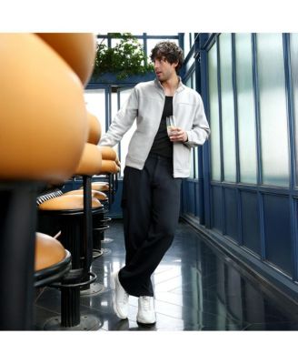 Men's Cloud Grey Panel-Stitch Knit Jacket