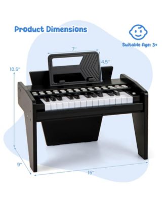 25 Keys Digital Piano with Music Stand,Teaching Mode,Lighted Keys, Adjustable Speed