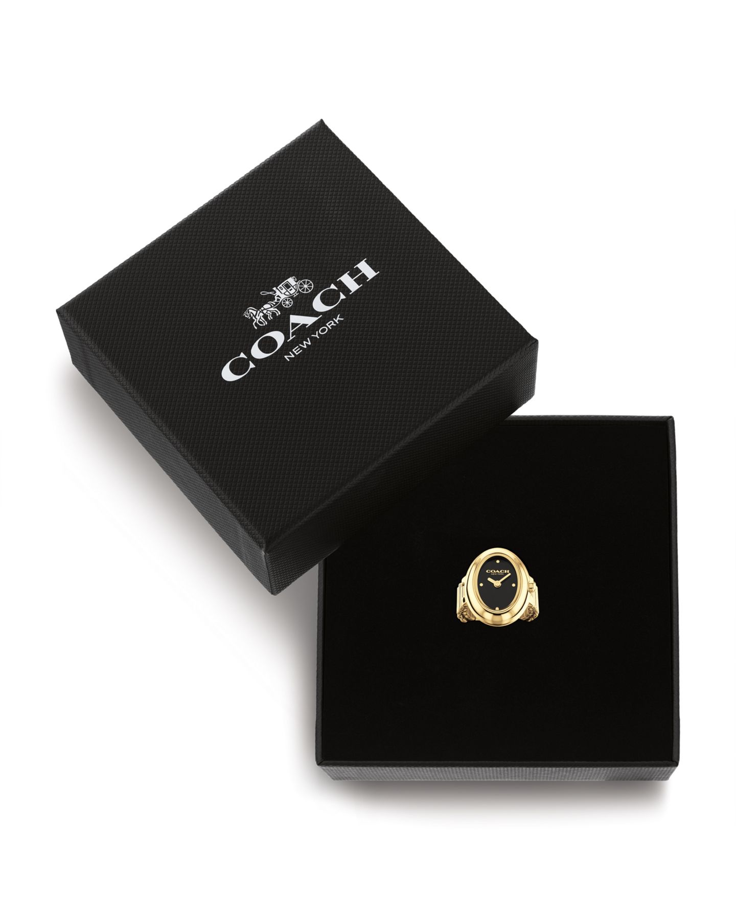 Женские часы COACH Sammy Gold Tone Stainless Steel Ring Watch, 18mm — фото 4