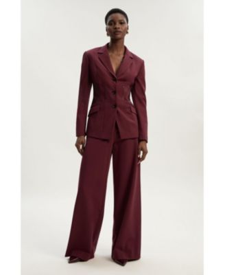 Women's Ponte PU Wide Leg Pants.