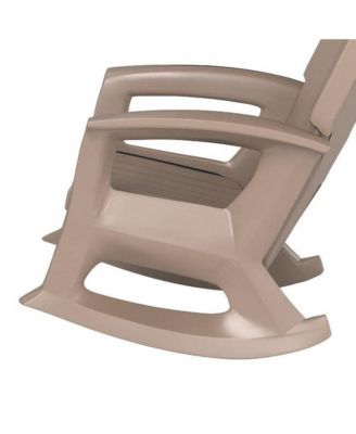 Plastics Rockaway Heavy Duty All-Weather Outdoor Rocking Chair, Taupe