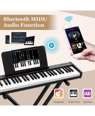 61-Key Portable Electronic Keyboard Piano Complete Digital Piano Set with Stand and Stool