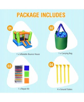 Kids Inflatable Bounce House for Indoor and Outdoor Play without Blower