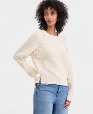 Women's Lace-Up-Detail Sweater
