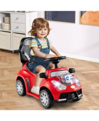 Baby 3-in-1 Sliding Walker w/ Adjustable Canopy Horn Music & Light