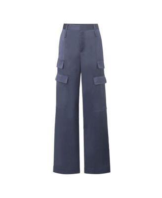 Women's Milan Satin Cargo Pant - Navy