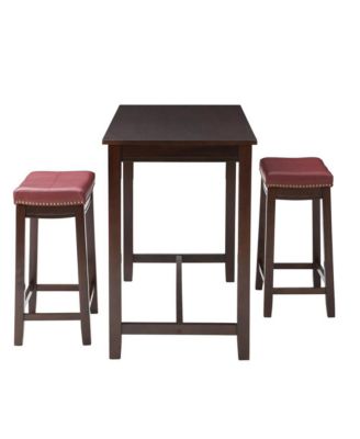 Claridge 3Pc Counter Set Brown Red