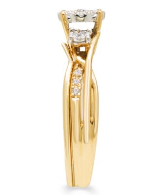 Diamond Bridal Set(1/4 ct. t.w.) in 10k Two Tone Gold