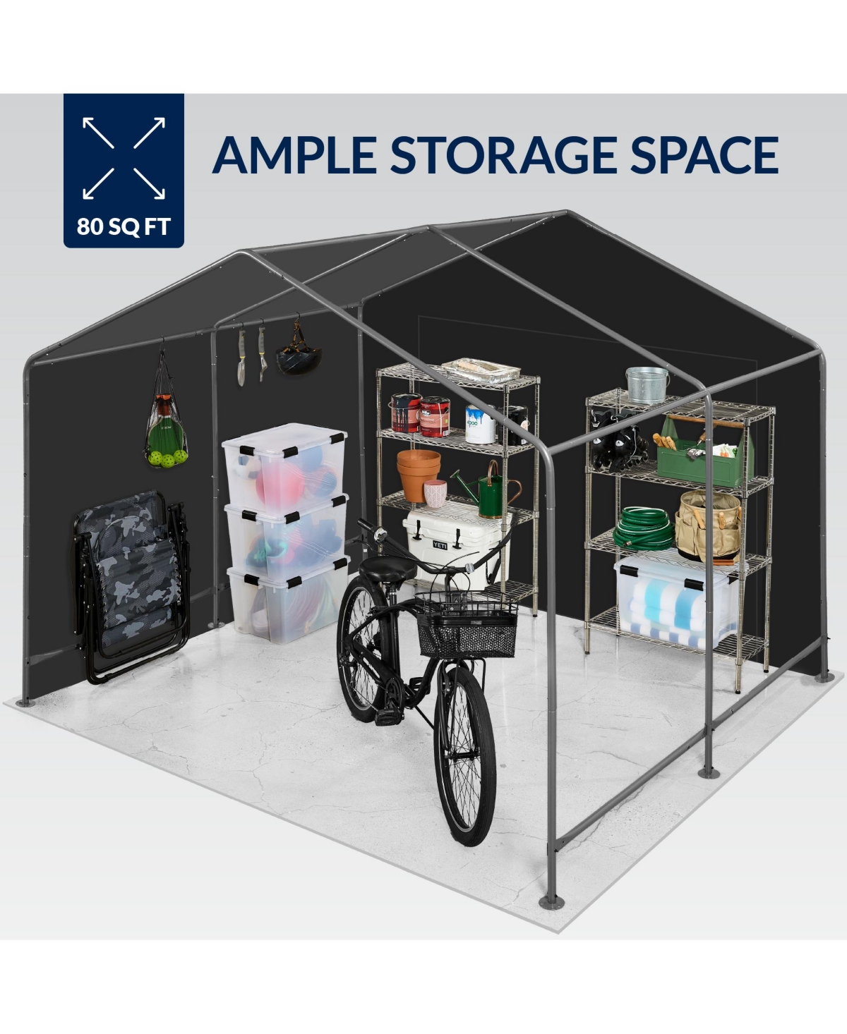 Best Choice Products 10x8ft Outdoor Fabric Storage Shed, Steel Frame, Dual Zipper Doors, Window