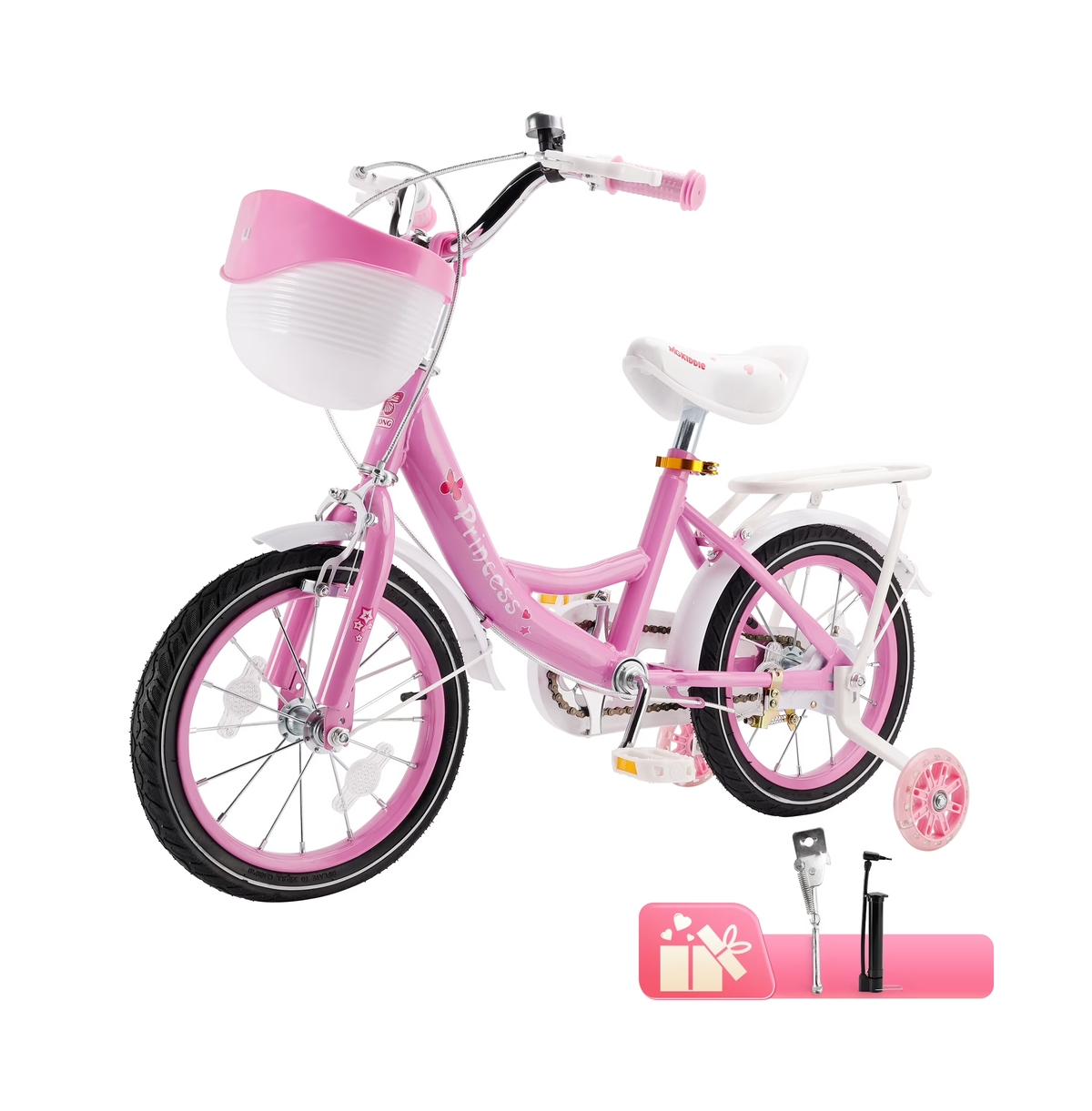 Artudatech 18-Inch Kids Bike for Ages 6-10 with Sparkling Training Wheels & Adjustable Design | Perfect Gift