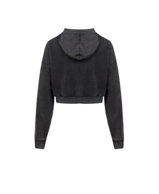 Men's Acid-Wash Cotton Full-Zip Hooded Sweatshirt