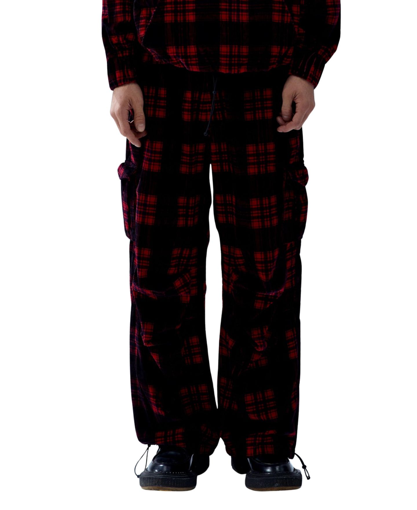 Женские брюки PCFG Cotton Plaid Cargo, цвет: Красный — фото 1