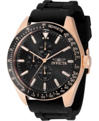 Men's 38407 Aviator Quartz VH67 Black Dial Watch