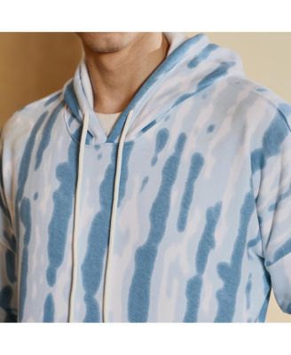 Men's Sky Blue Dye-Drip Pullover Hoodie
