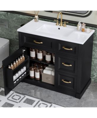 Bathroom Vanity with Sink 4 Drawers Soft Close Door and Adjustable Shelf