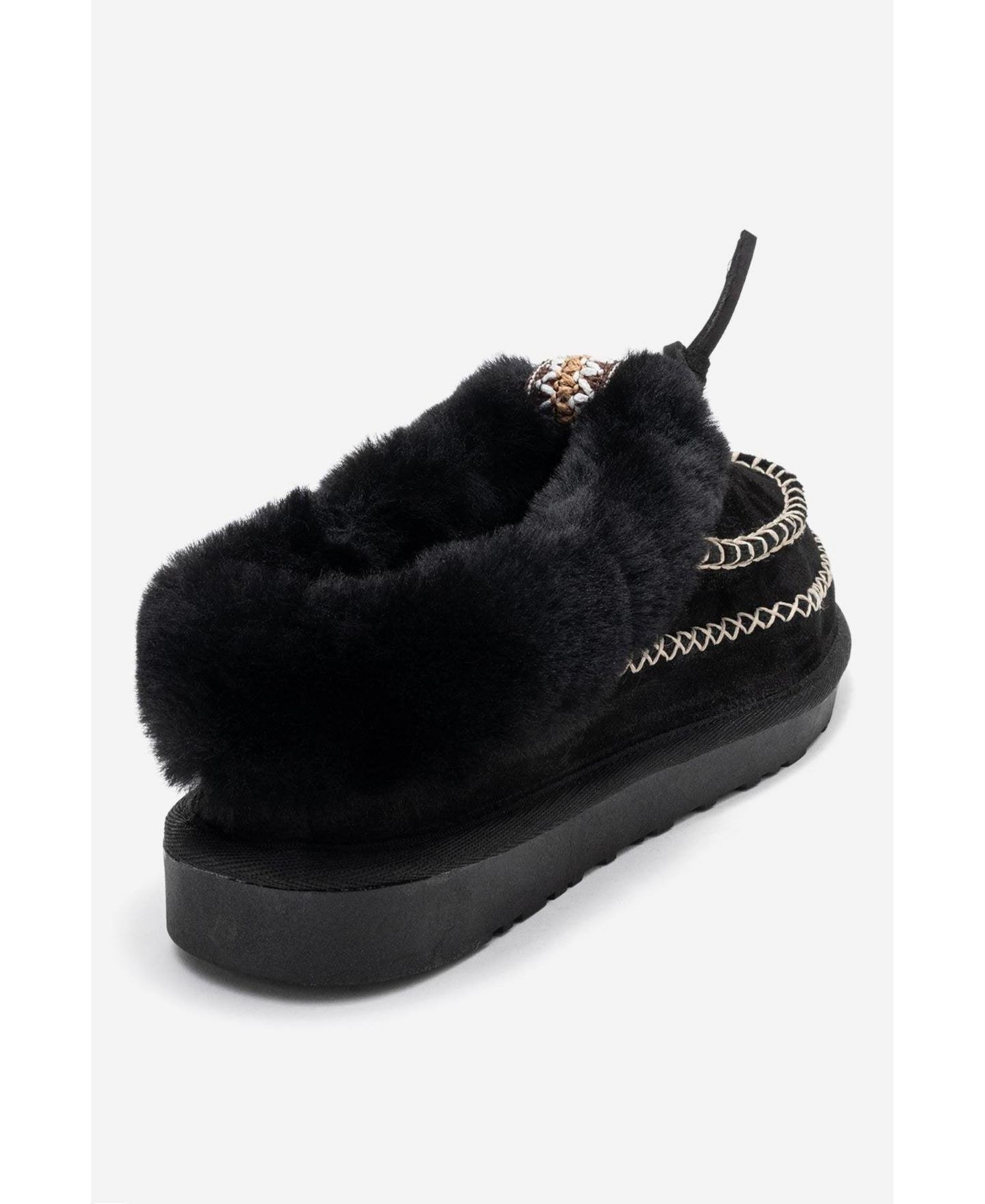 Женские тапочки Forever & Always Shoes Noriel Leather Moccasin Slippers (Women), цвет: Чёрный замшевый кожаный — фото 5