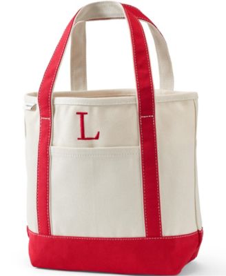 Pre-Monogrammed Letter L Canvas Tote Bag